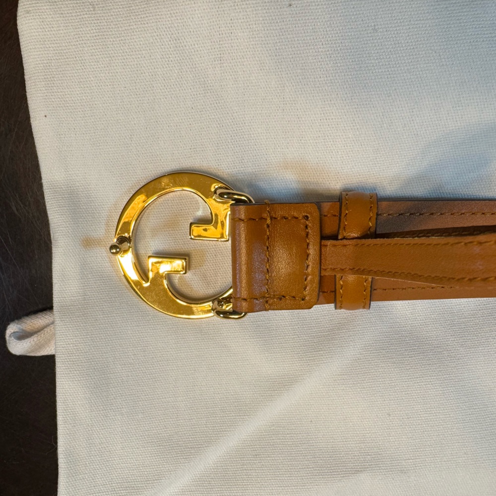 New Gucci GG Logo Buckle Brown Belt Size 48 / 120 cm Fits a Waist 44 - 48 - Picture 11 of 13